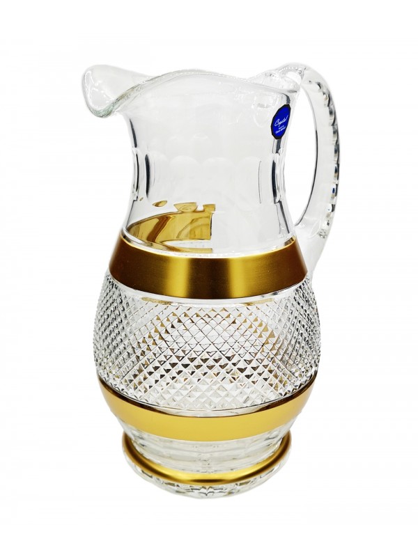 Carafe à eau en verre taillé à l'or 1 500 ml