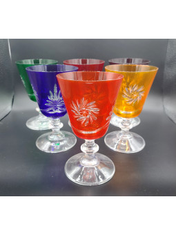 Wine glasses colored cups...