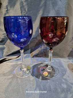 Cut colored wine glasses...