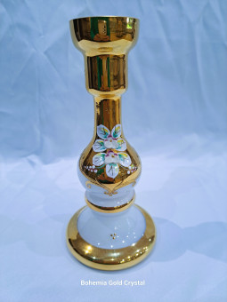 Glass opal candlestick with...