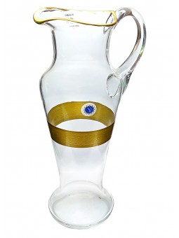 Glass jug tall with old gold