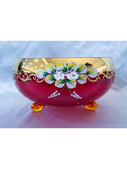 Trépied rouge avec or et...