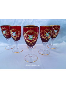 Wine glass with red enamel...