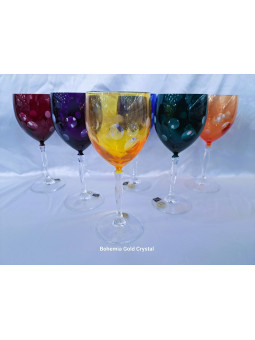 Multicolored wine glasses,...