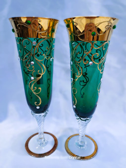 Champagne glass, green...