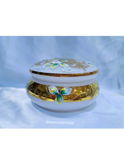 Opal jar decorated with...