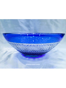 Deep, open blue bowl made...