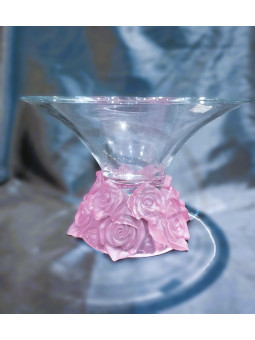 Clear bowl 25 cm with rose...