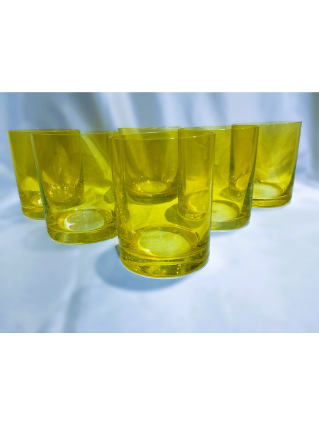 Bicchieri da whisky gialli, 300 ml, 6 pz