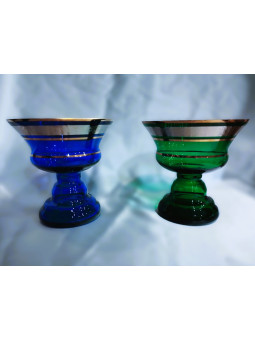 Glass open bowl with gold...