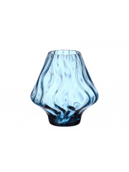 Vase en verre bleu optique...