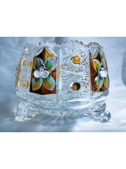 High tripod bowl with gold...