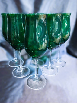 Verre Ellen 360 ml, vert, 6 pc