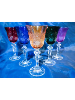 Cut colored liqueur...