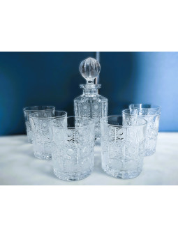 Broušený whisky set,...