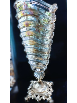 Jarrón de cristal ámbar...