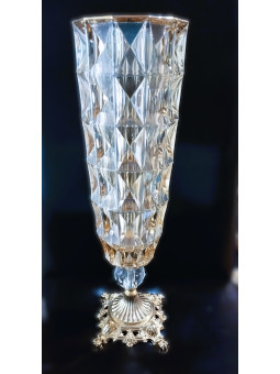 Jarrón de cristal ámbar...