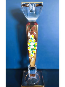 Tall candlestick with gold...